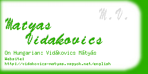 matyas vidakovics business card