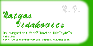 matyas vidakovics business card